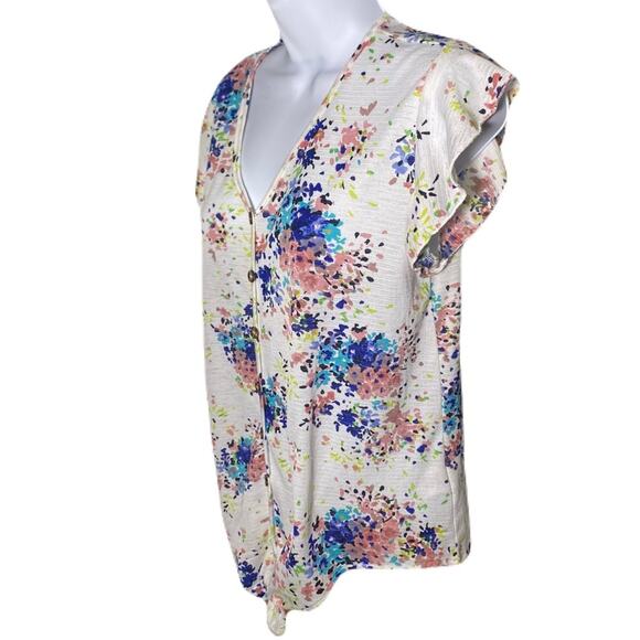 STORYBUK Ruffle Sleeve,V-Neck, Tie in front Blouse Womans Size M - Picture 5 of 11